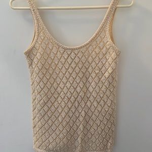 Michael Kors off white glitter top